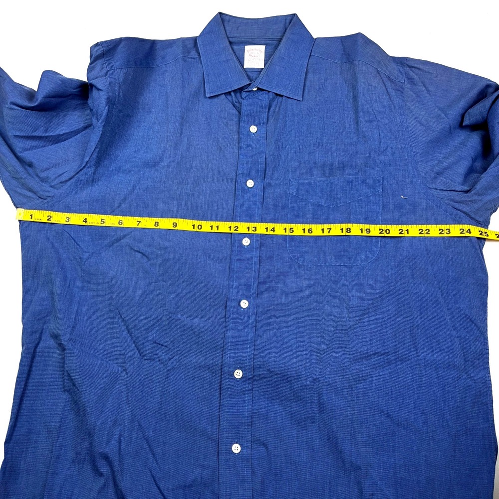Brooks Brothers Makers Shirt Mens 16.5 - 36 Dark Blue Chambray Ivy USA VTG - Picture 5 of 14